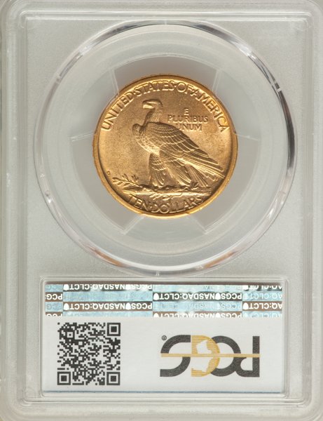 【動画あり】【右肩上がり】アメリカ 10ドル金貨インディアンヘッド1908-D $10 PCGS MS62 (No Motto)