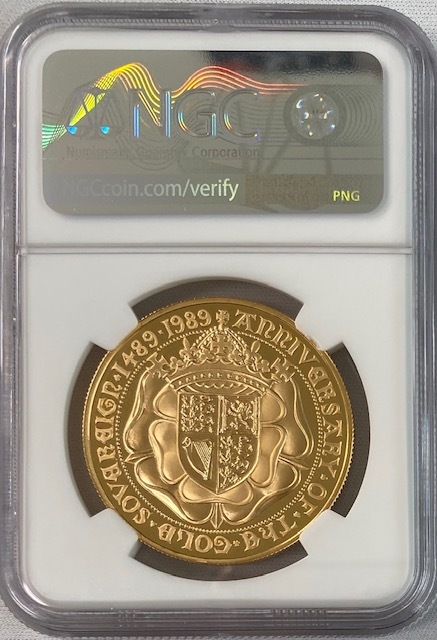 1989年 エリザベス2世  動画あり】1989年グレートブリテン エリザベス2世 500周年記念 5ポンド