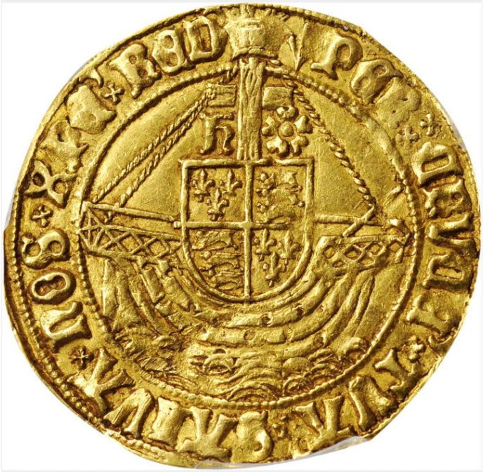 グレートブリテン1505-09年ヘンリー7世エンジェル金貨PCGS-AU53