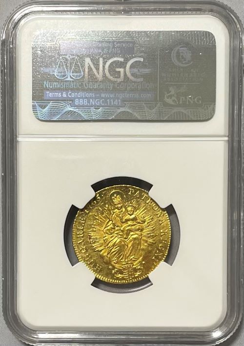 アンティークコイン 1765年 オーストリア・ハンガリー マリアテレジア 2ダカット金貨 NGC-MS61 Augustana Collection