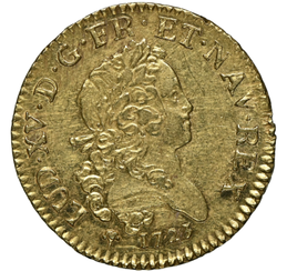 【レア度1-R1】フランス 1723-R年 ルイ15世 ルイドール金貨 NGC-AU58