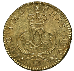 【レア度1-R1】フランス 1723-R年 ルイ15世 ルイドール金貨 NGC-AU58