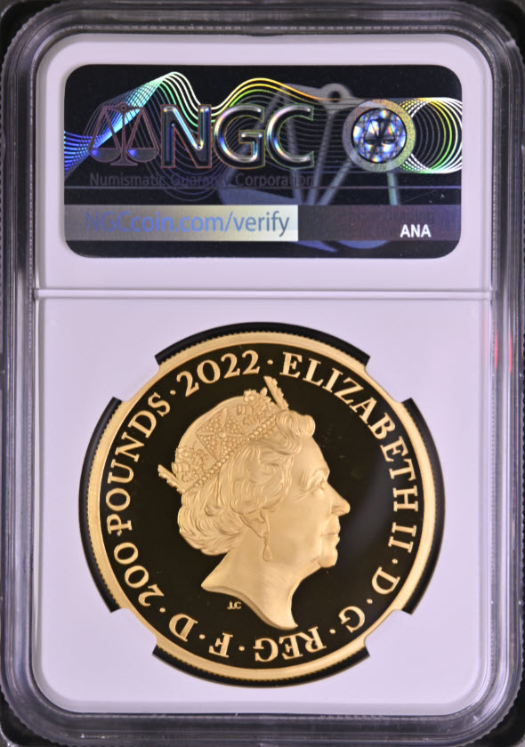 動画あり】グレートブリテン 2022年 エリザベス2世 純金2オンス200