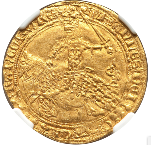 アンティークコインフランス-フランシュヴァル金貨 (1350-64)ジャンII世-NGC-MS-61