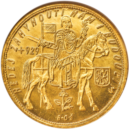 【動画あり】アンティークコイン チェコスロバキア 1932年 ヴァーツラフ1世 10ダカット NGC-MS65