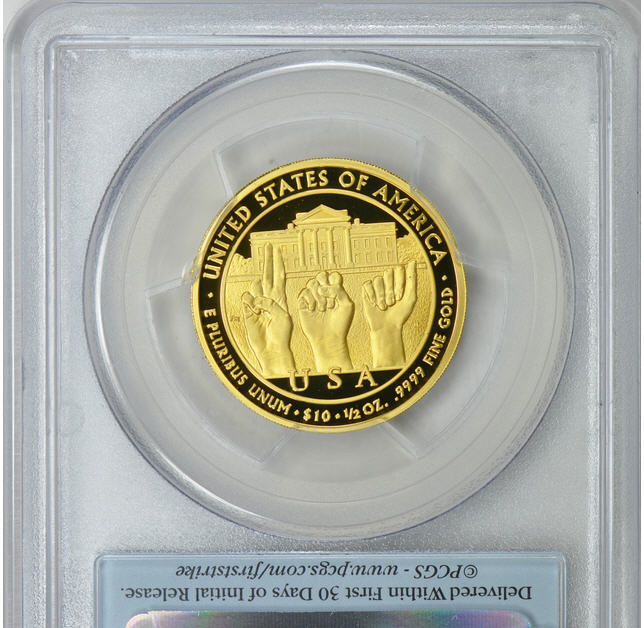 動画あり】2014-W 10ドル金貨 グレースクーリッジ PCGS Proof-70