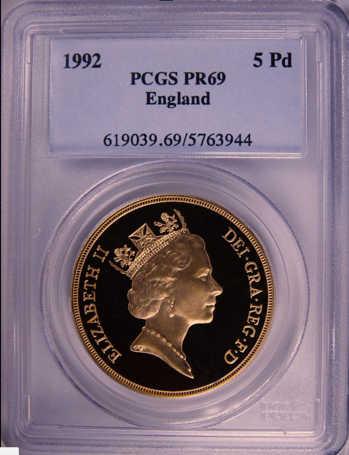 超希少PCGS-PFPR68 ミドルエリザベス 2ポンド 金貨 1992