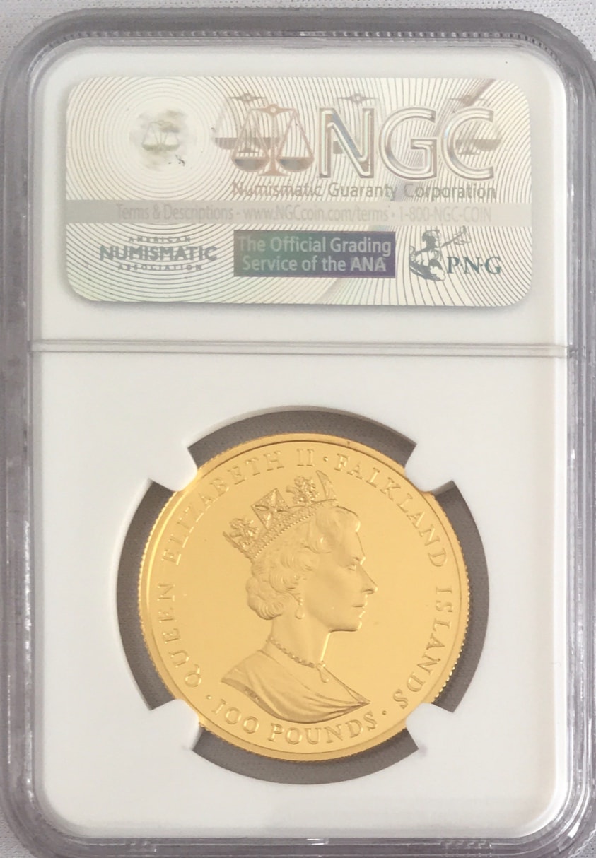フォークランド島 10ポンド 1986年 クイーンエリザベス2世 マン島1986年5ソブリンNGC PR69UCAM - PREMIUM GOLD COIN