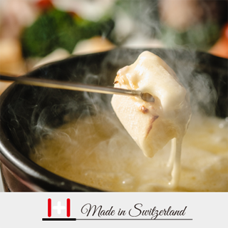 【ハイジチーズライン】スイス製フォンデュセット フォーク付き とろとろチーズフォンデュを♪】 チーズフォンデュ鍋セット Swiss 赤