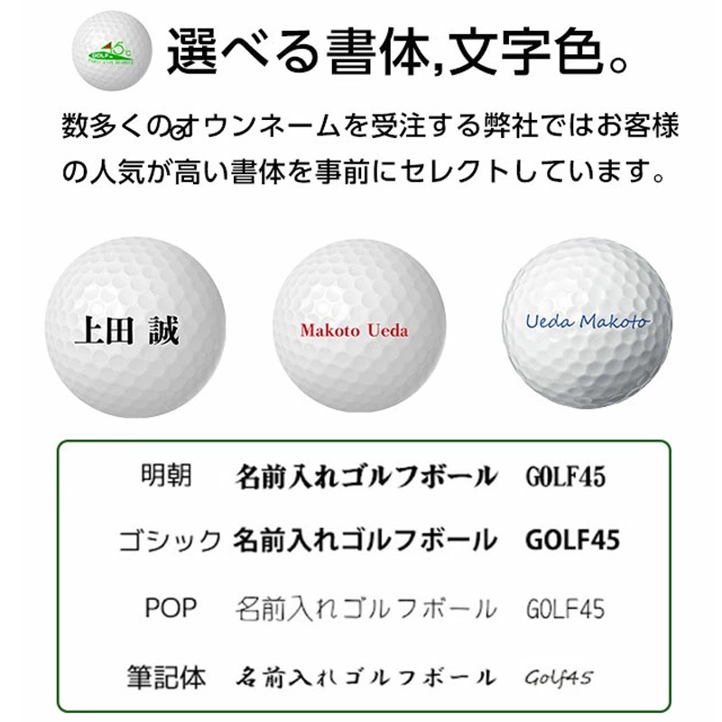 1ダース両面】即日 ゴルフボール 名入れ オウンネーム ホンマゴルフ