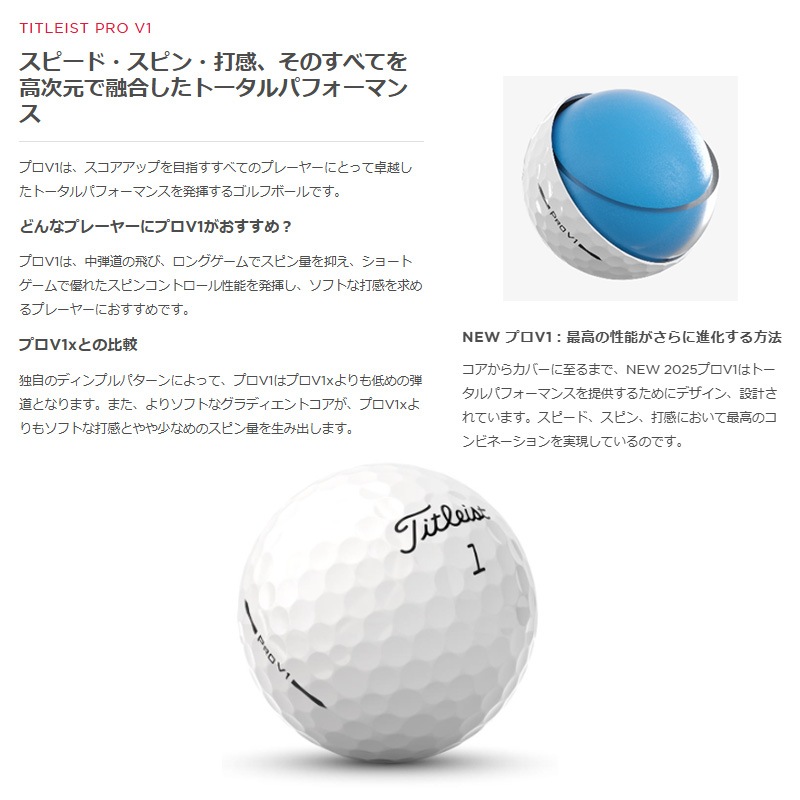 1ダース両面】即日オウンネーム タイトリスト Titleist 2025 PROV1 1