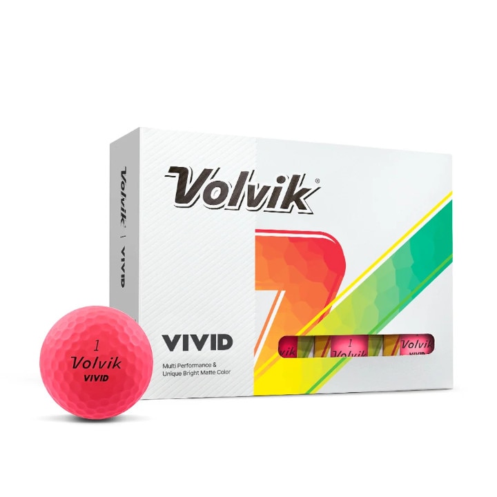 【送料無料】【訳あり処分】2024年 ボルビック Volvik VIVID ビビッド ゴルフボール ピンク 1ダース (12球入り) 3ピース US仕様【色ムラ品】