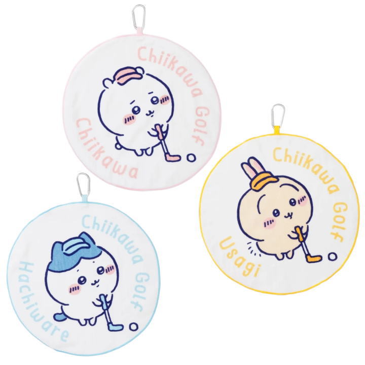 ちいかわGOLF ちいかわ ゴルフ グッズ サークルタオル カラビナ付き ( ちいかわ / ハチワレ / うさぎ )