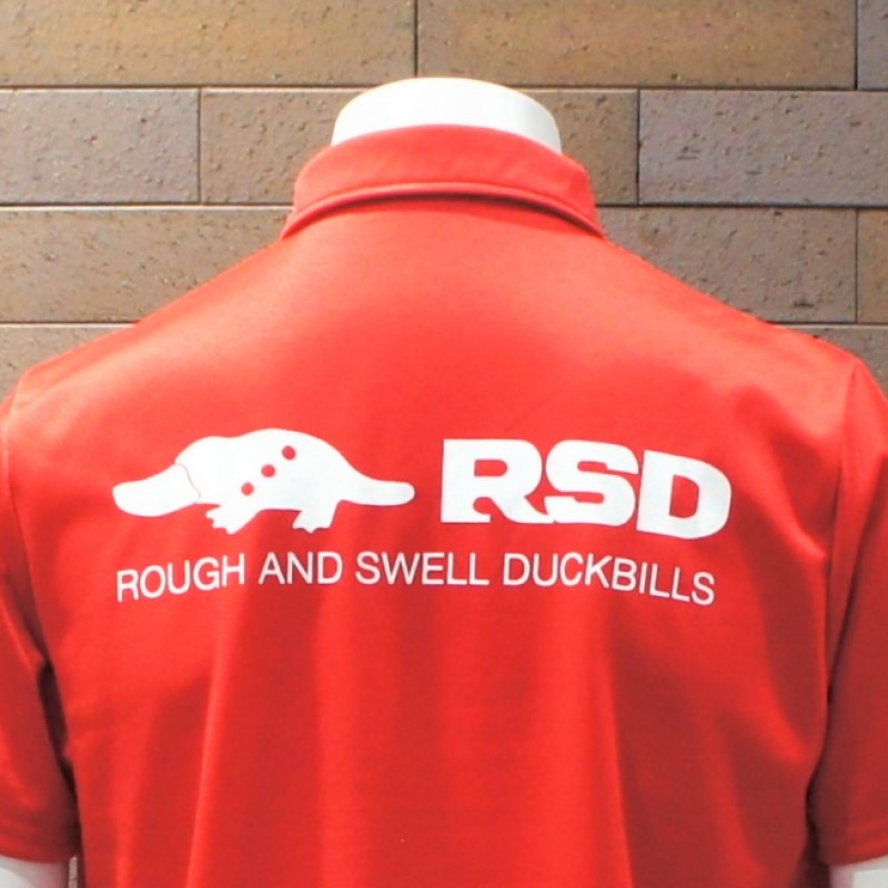 rough&swell ラフアンドスウェル 長袖 ポロシャツM レッド rough&swell ラフアンドスウェル 長袖 ポロシャツM レッド