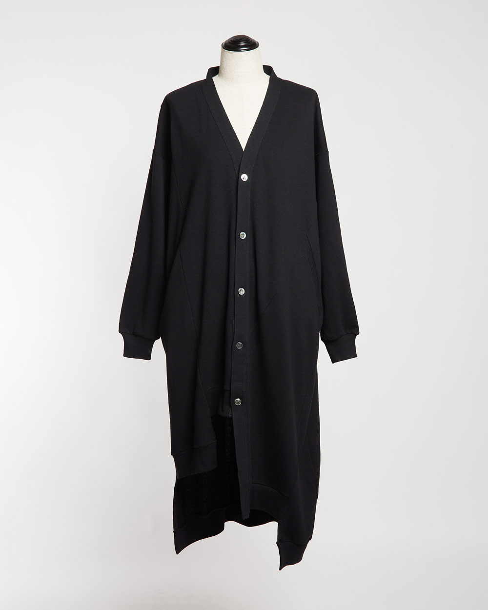 ゴム gomme マキヒロシゲアトリエ 変形ロングカーディガン 黒 Mサイズ ゴム gomme マキヒロシゲアトリエ 変形ロングカーディガン 黒 M