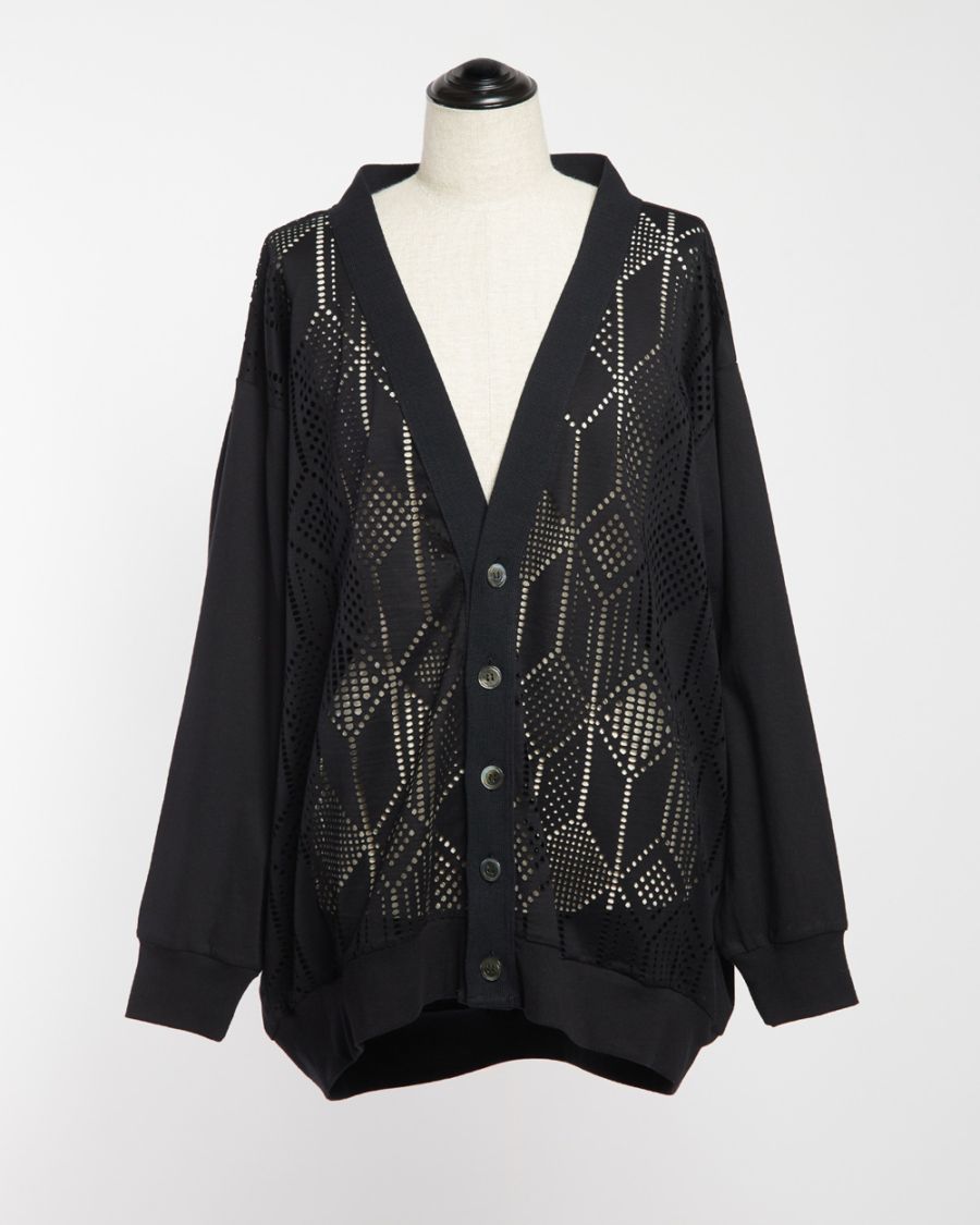 バルーンメッシュカーディガン