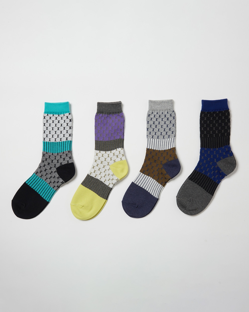 ドットカラーブロックソックス