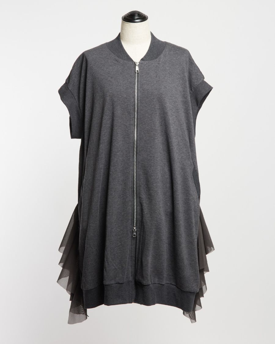 サイドフリルロングベスト