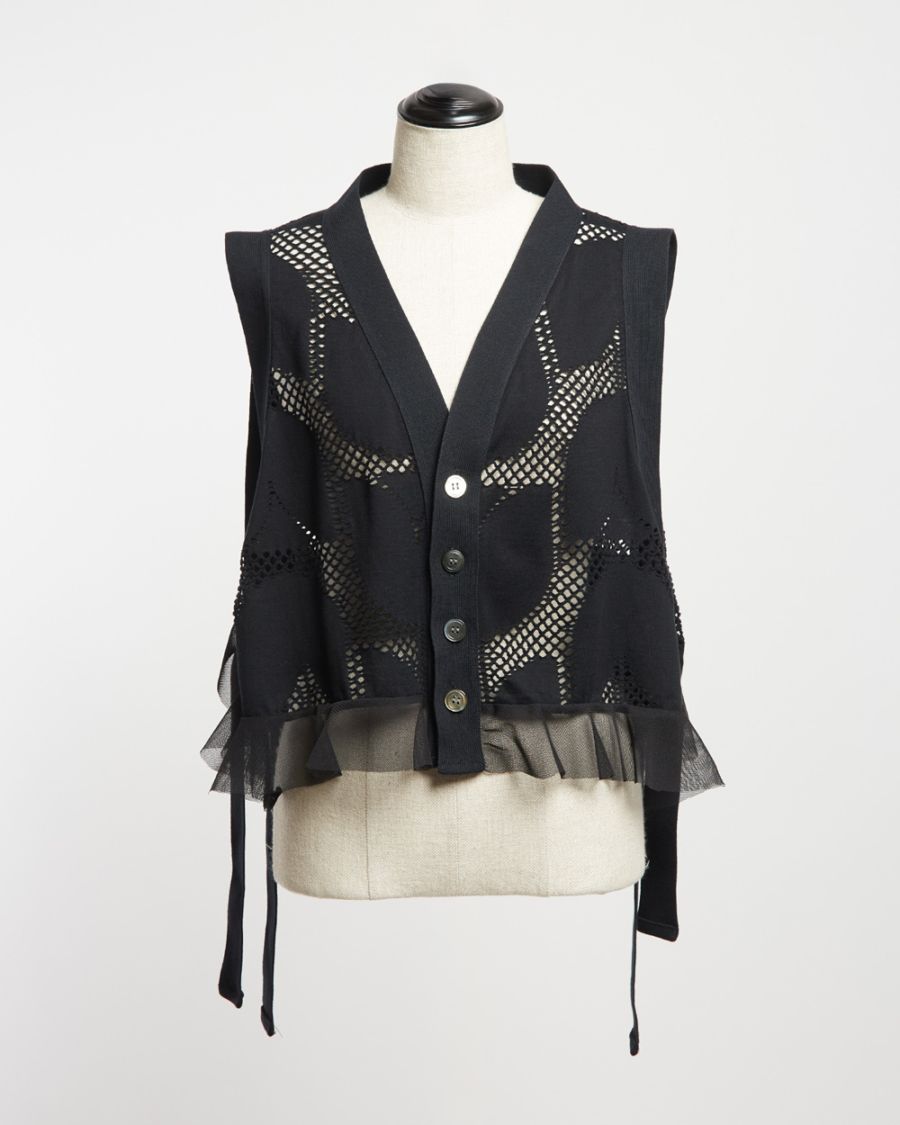 【予約アイテム】フリルメッシュカーディガン