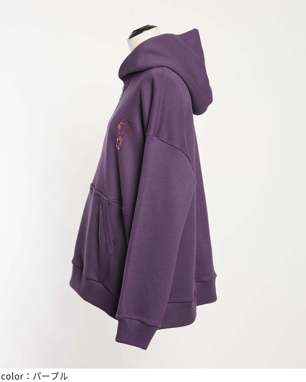 ハーフジップパーカー