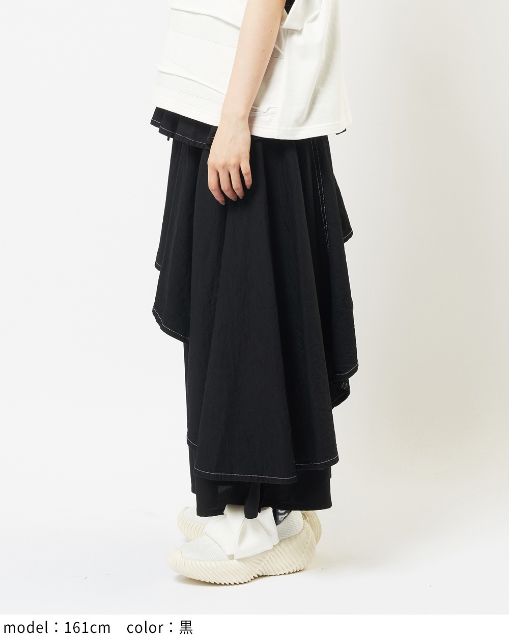 レイヤードデニムスカート