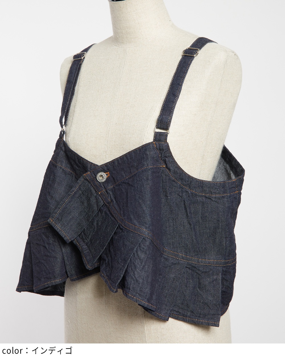 プリーツデニムキャミソール