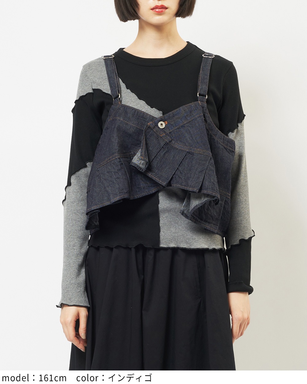 プリーツデニムキャミソール