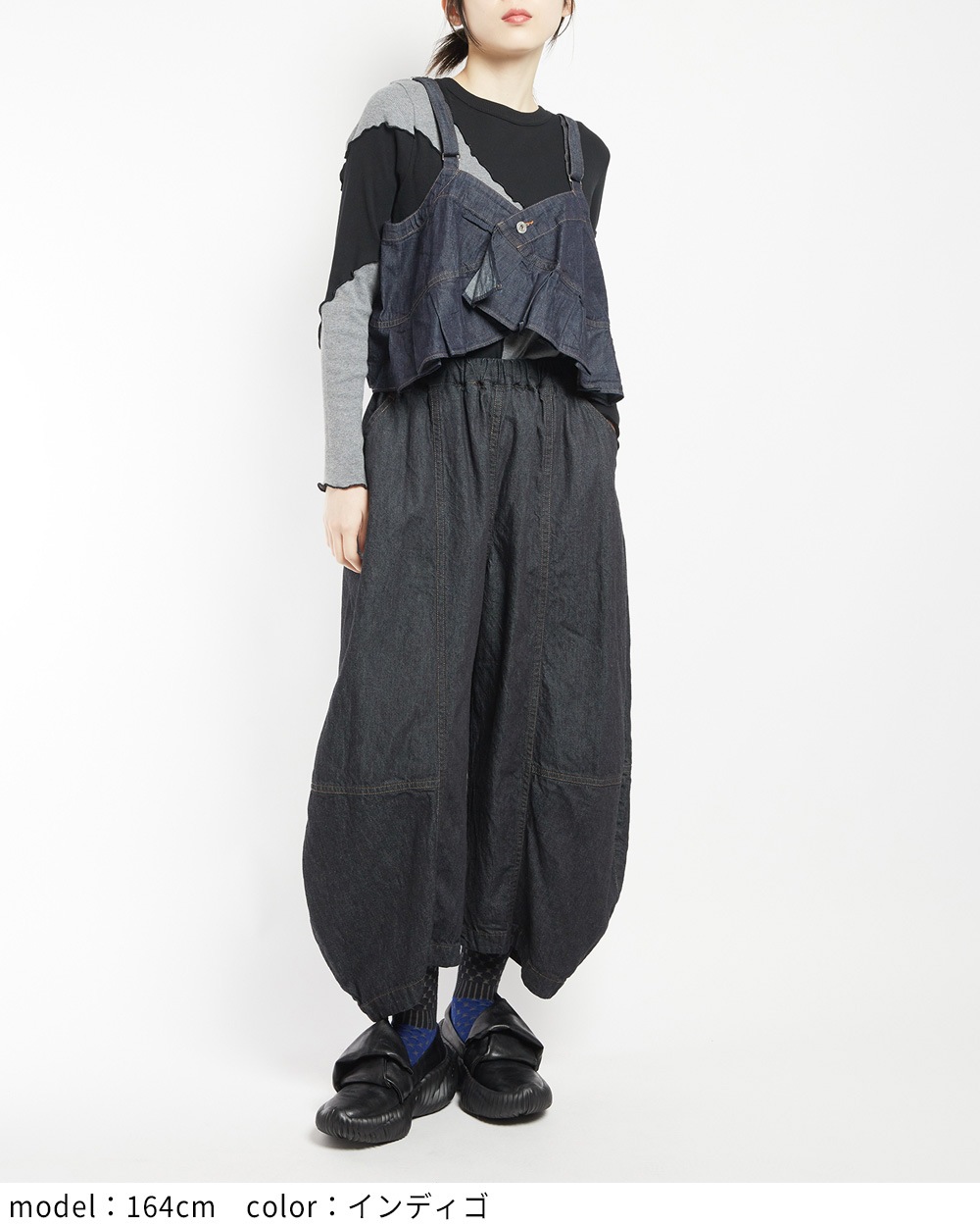 プリーツデニムキャミソール