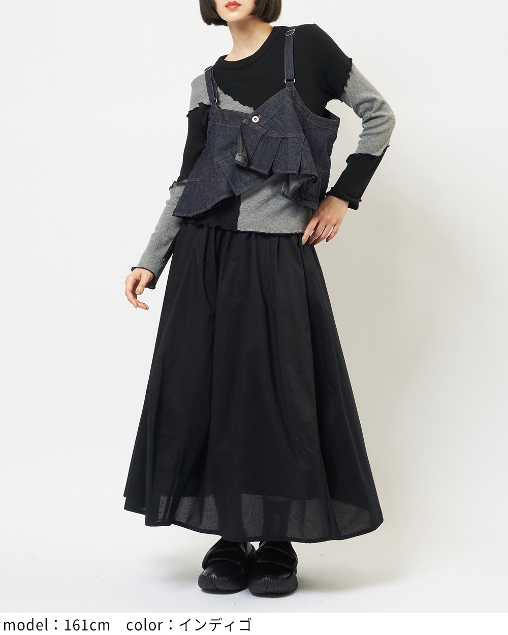 プリーツデニムキャミソール