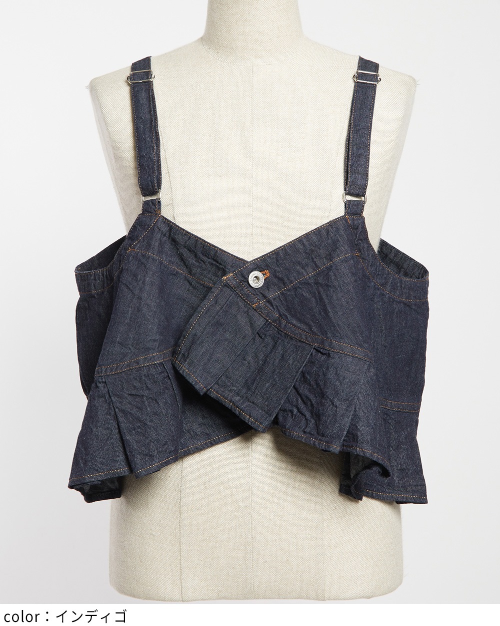 プリーツデニムキャミソール