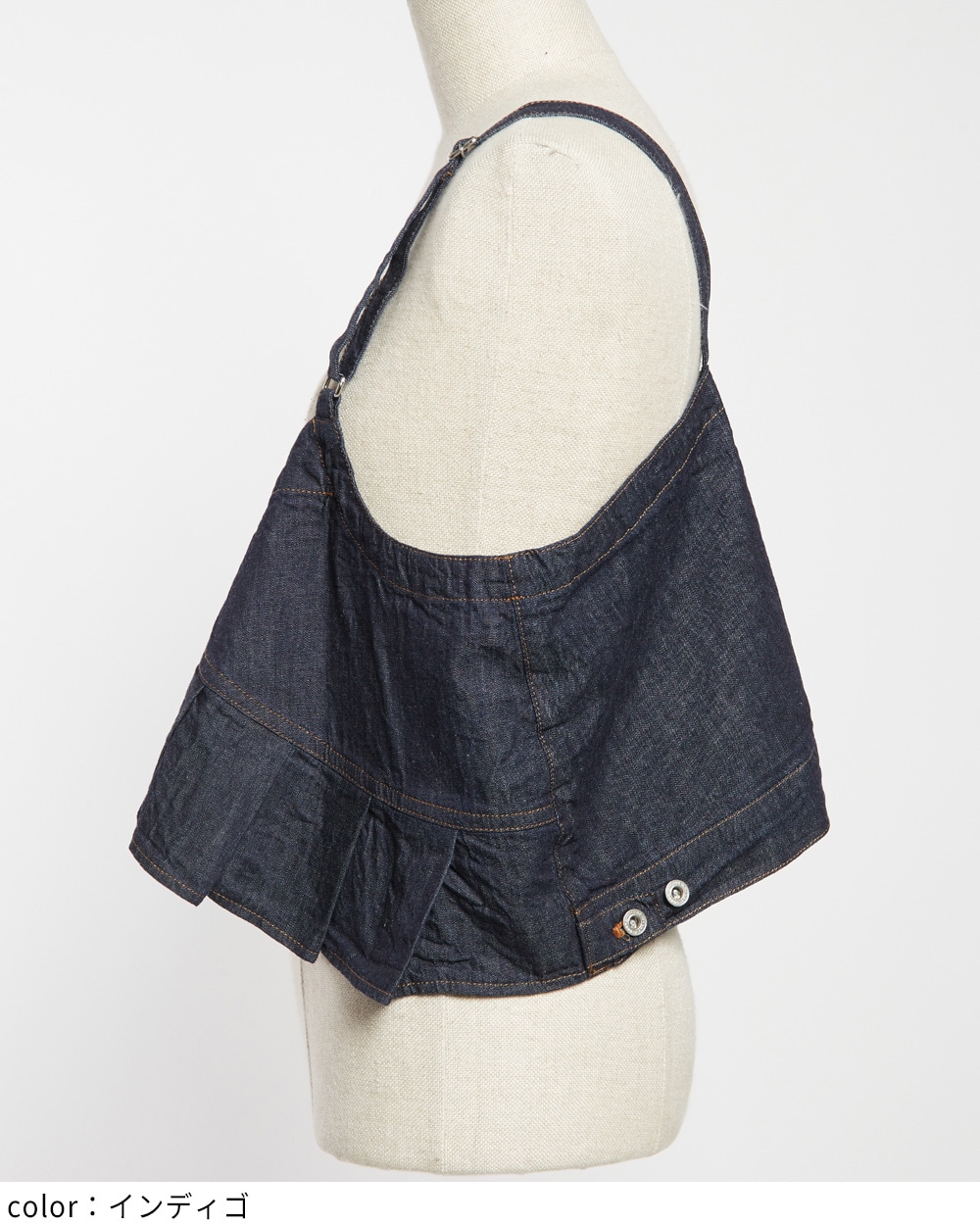 プリーツデニムキャミソール