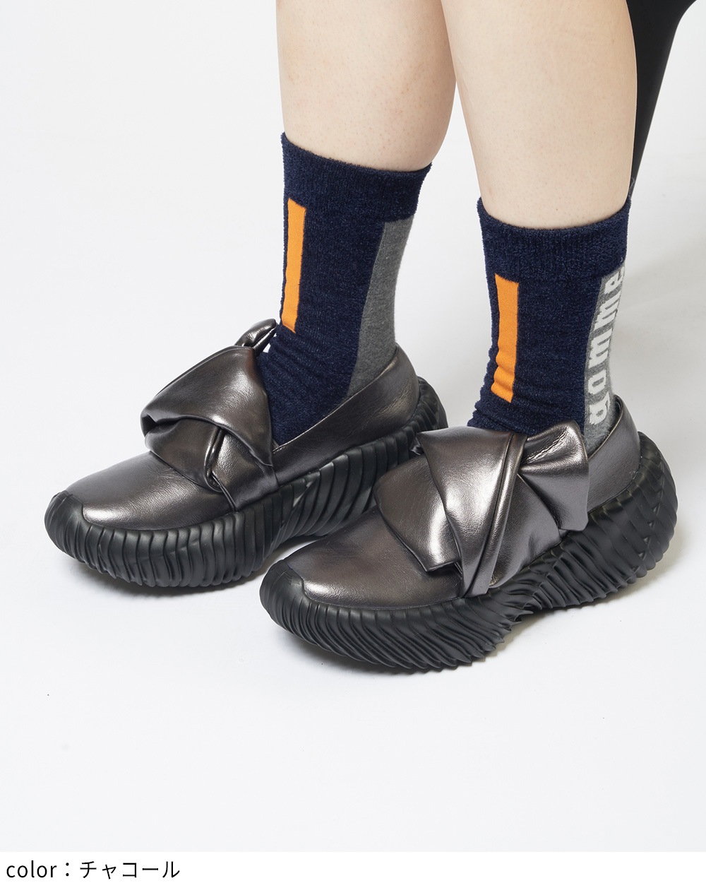 レザーノットスリッポン