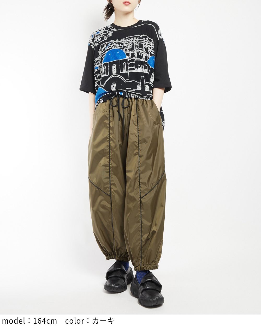 サイドラインタフタパンツ