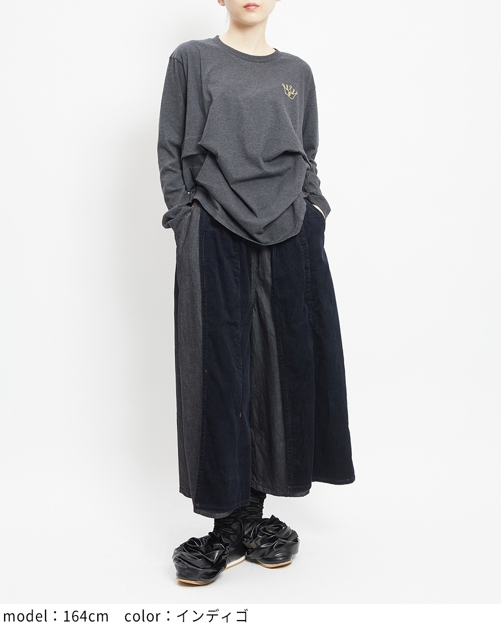 レイヤースリットデニムパンツ