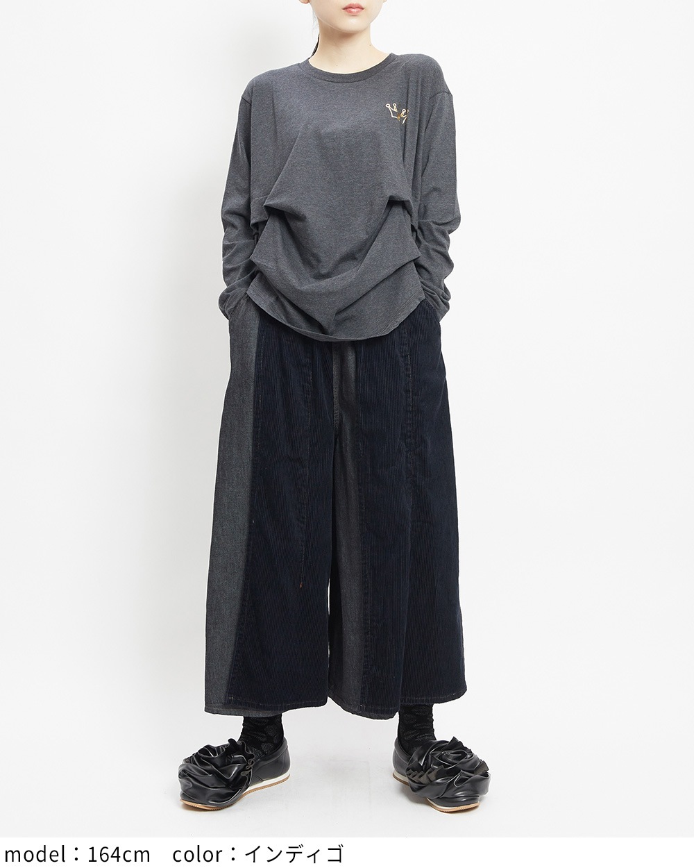 レイヤースリットデニムパンツ