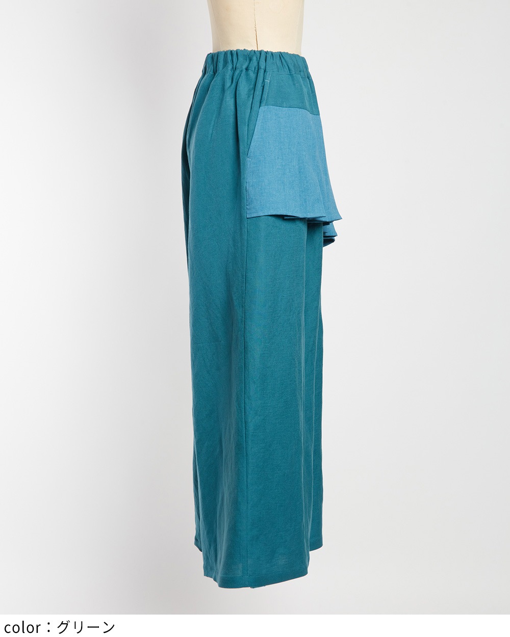 リネンレーヨンフリルパンツ