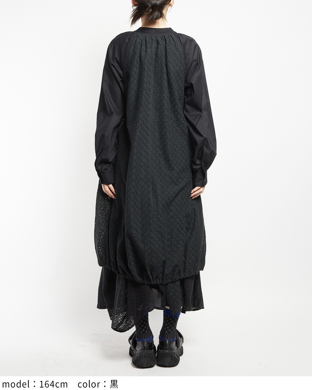 レースバルーンロングシャツ