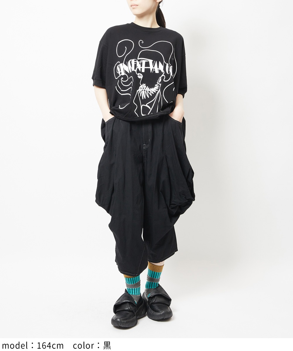 ドレープデニムパンツ