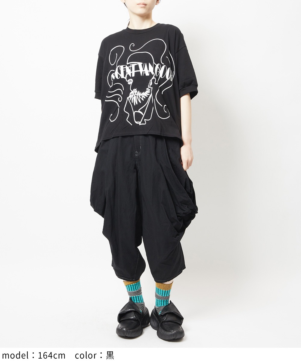 ドレープデニムパンツ