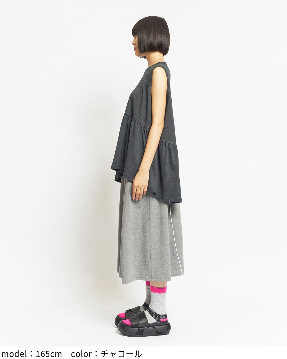 ノースリーブギャザーT
