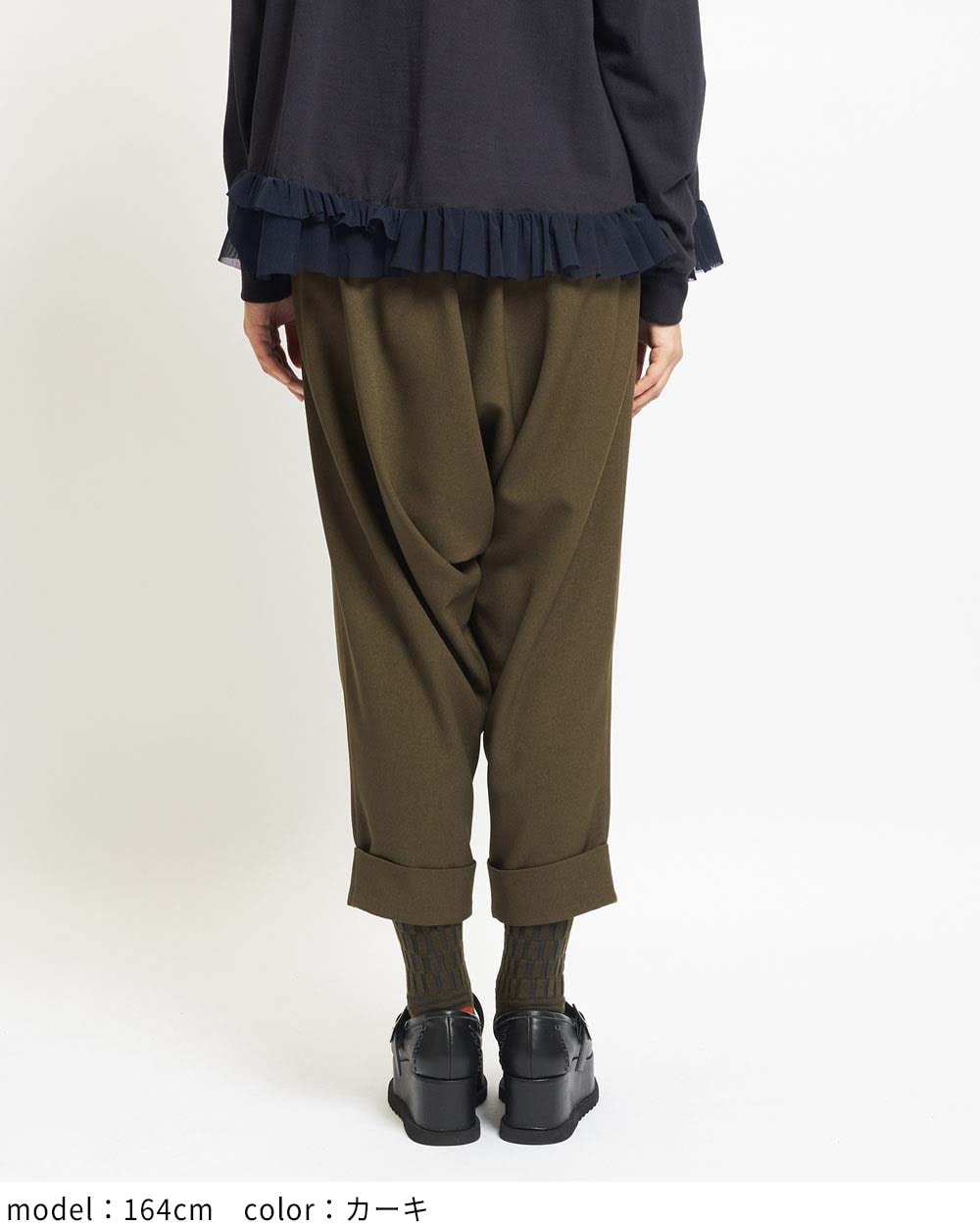 gomme(ゴム) プリーツドット切替サルエルパンツ gomme(ゴム) プリーツドット切替サルエルパンツ gomme（ゴム）の