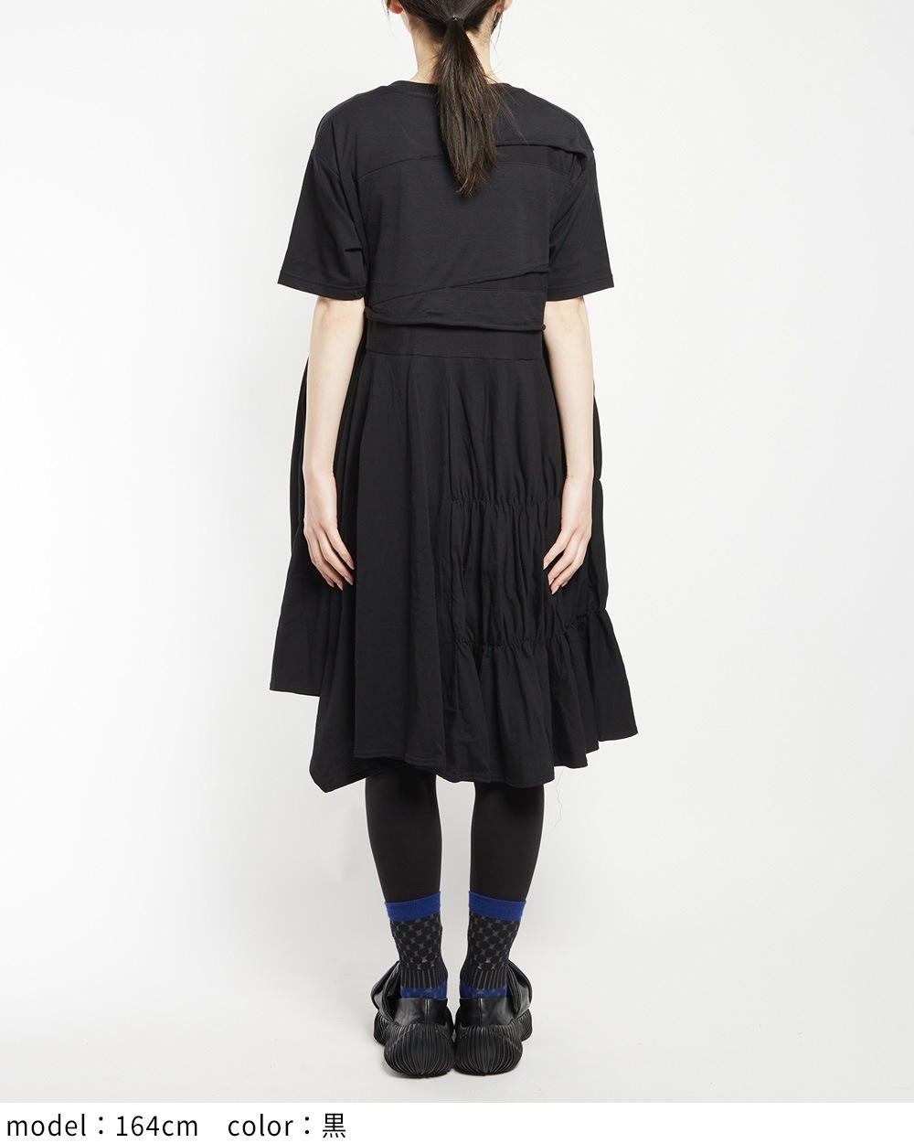 アシメパネルカットワンピース