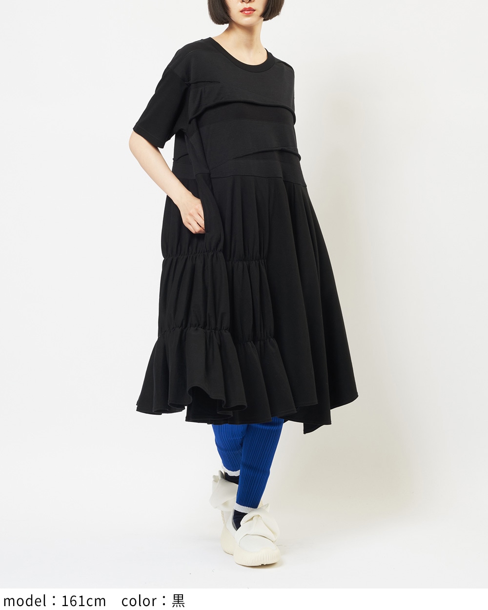 アシメパネルカットワンピース