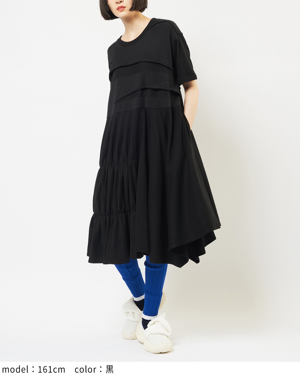 アシメパネルカットワンピース