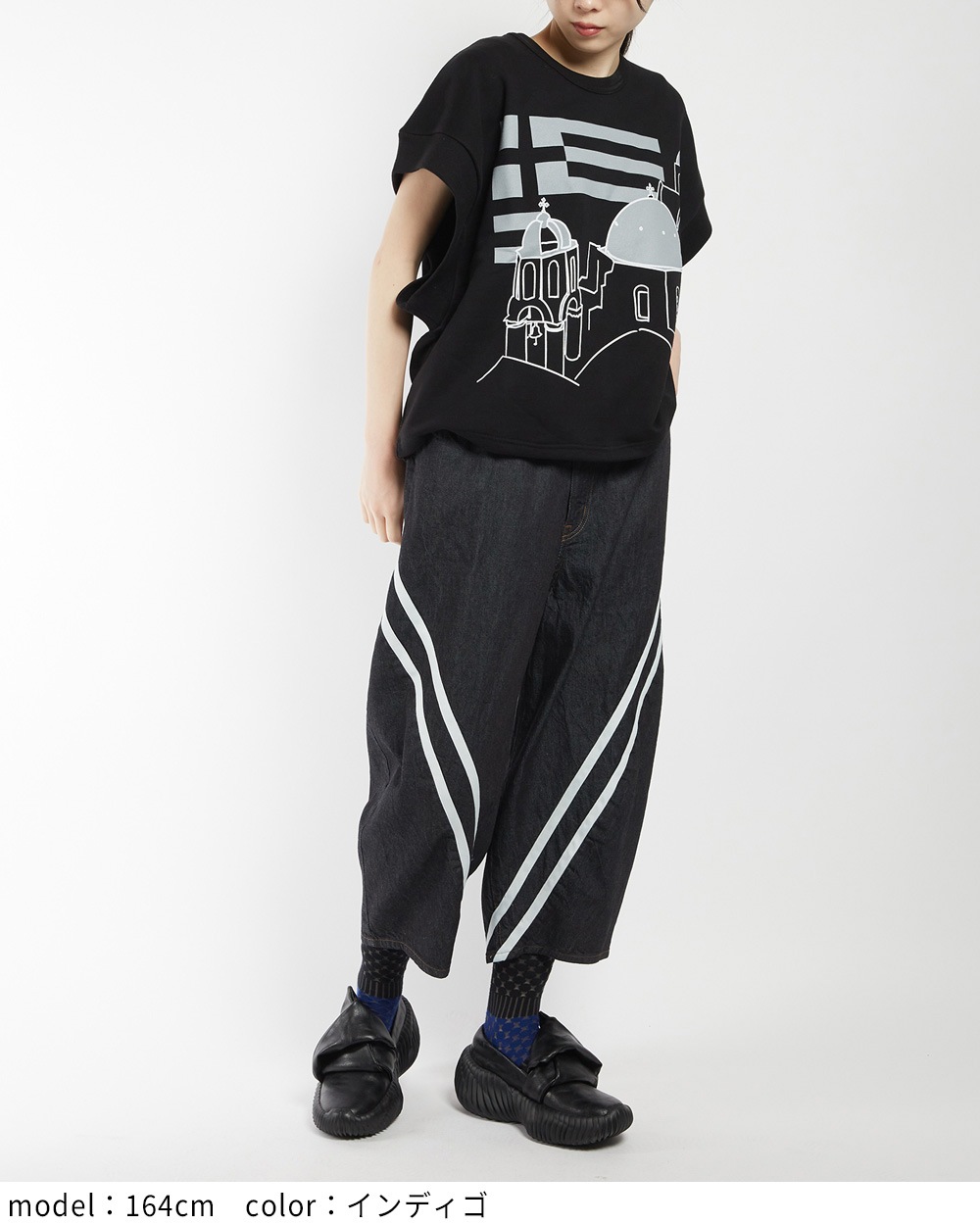 ダイアゴナルデニムパンツ