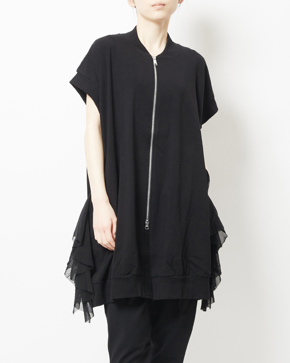 サイドフリルロングベスト