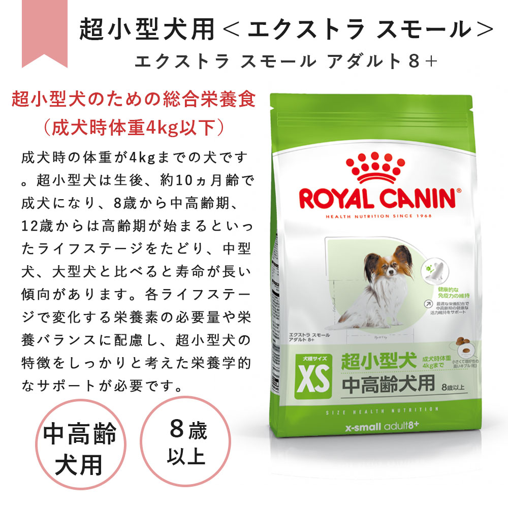 ロイヤルカナン エクストラ スモール アダルト 8+ 500g 中高齢犬 ロイヤルカナン エクストラ スモール アダルト 8+ 500g 中高齢犬