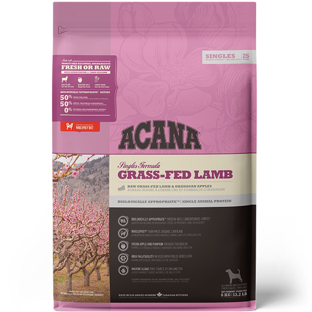 犬用ドライフード ACANA HIGHEST PROTEIN 6kg アカナ ACANA アカナ グラスフェッドラム 6kg 成犬用 高齢犬用 シニア犬用