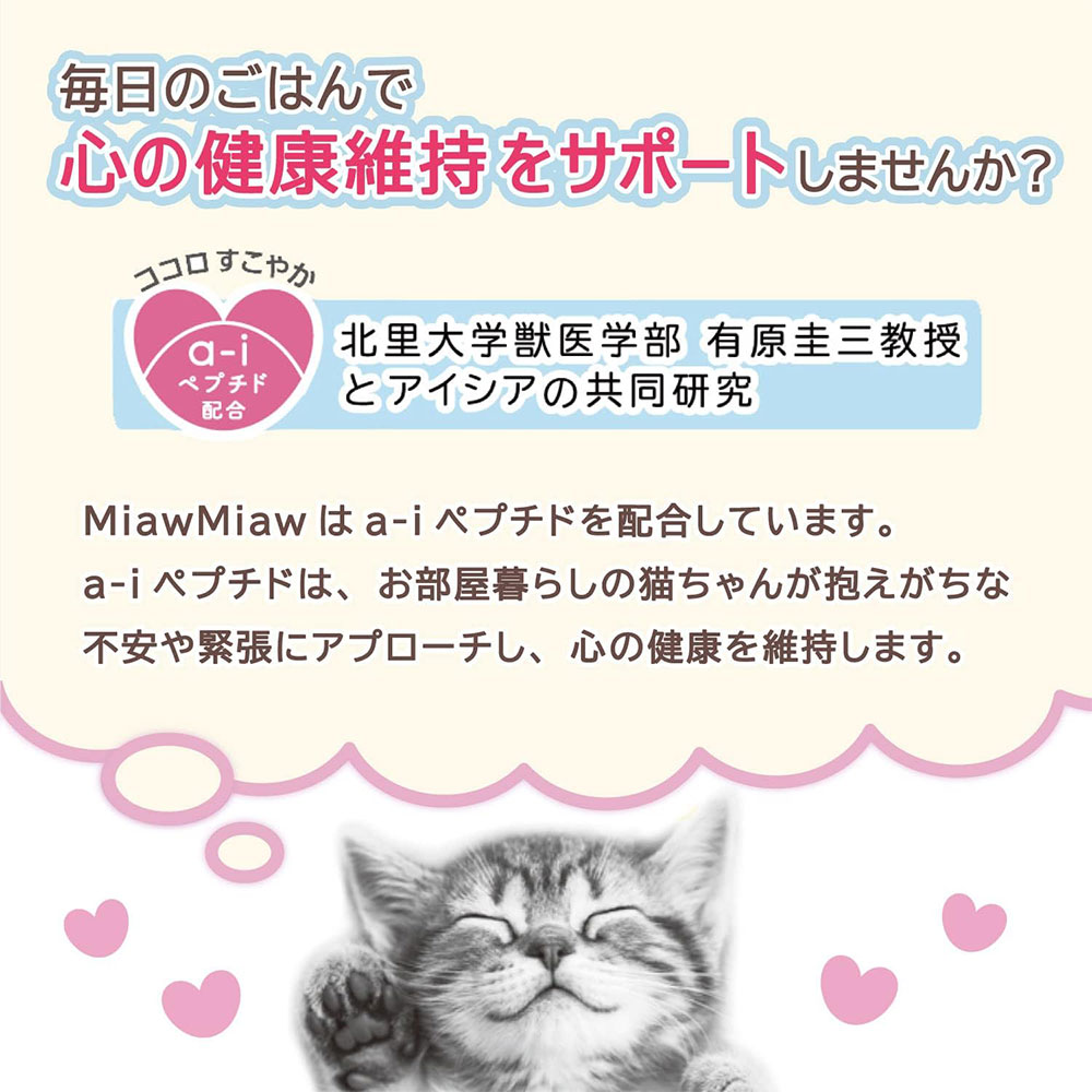 12個セット】MiawMiawカリカリ小粒 580g 子ねこ用 おにくとおさかな