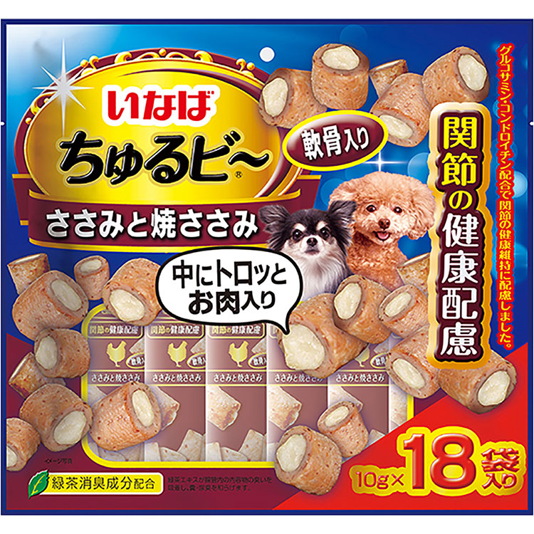 いなば ちゅるビ～ ささみと焼ささみ 軟骨入り 関節の健康配慮 18袋